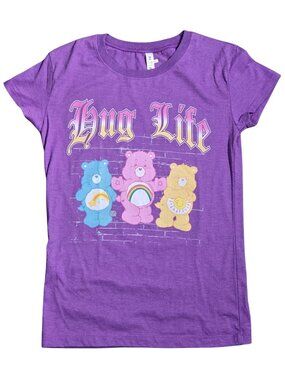 NWOT | Care Bears "Hug Life" Graphic Short Sleeve T-Shirt | Purple | XL